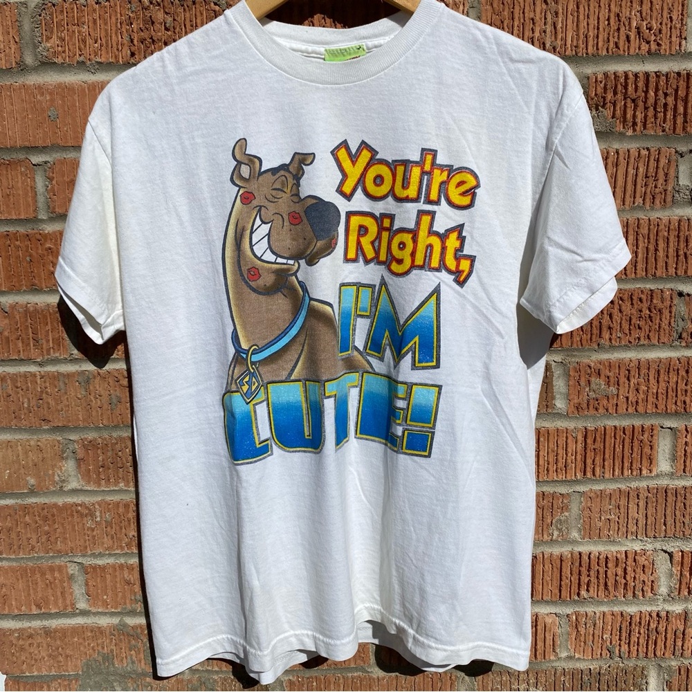 Vintage 00s Cartoon network Scooby doo white shirt Size XL Youth Adult Medium